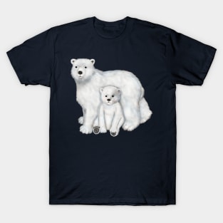 Polar Bear Mom and Cub T-Shirt